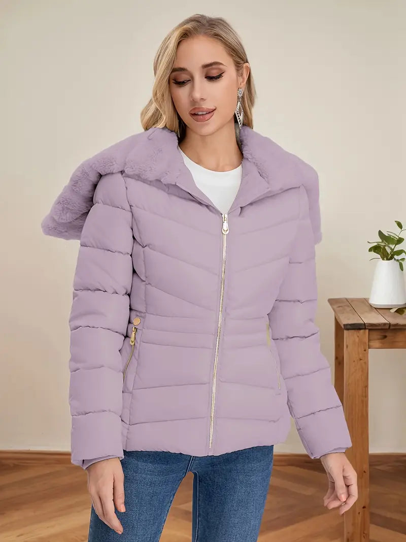 Luxurious Red Women's Quilted Jacket
