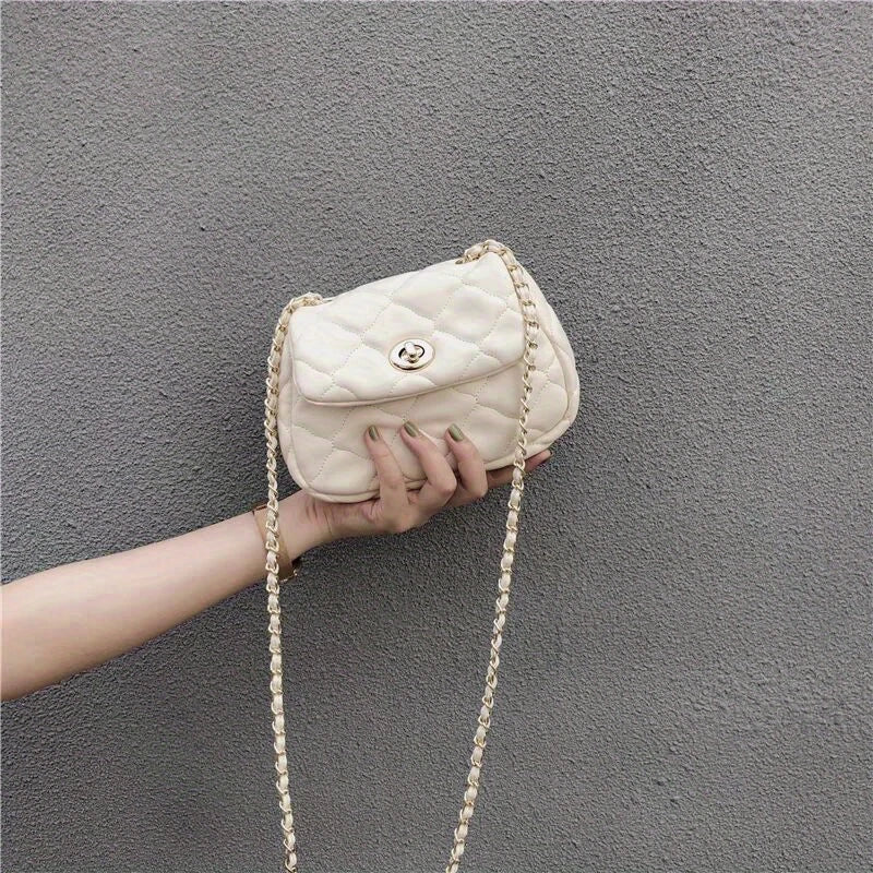 Special-Interest Design Rhombus Chain Cloud Bag Women'S Bag 2024 Popular New Trendy All-Match Mini Messenger Bag