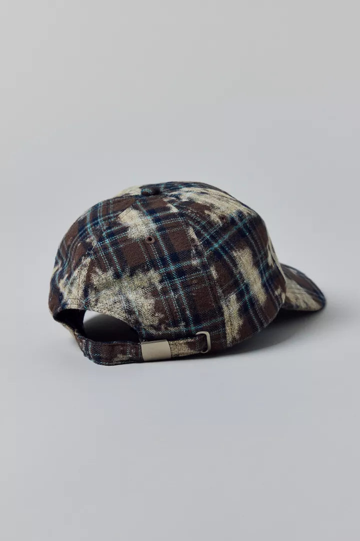 Bleached Plaid Baseball Hat