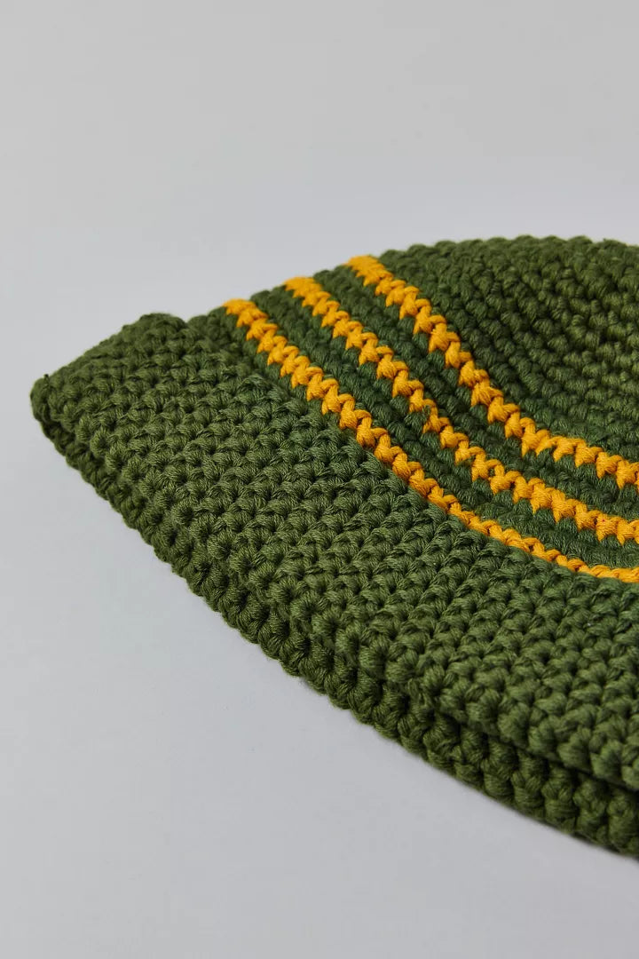 Stripe Knit Roll Cuff Beanie