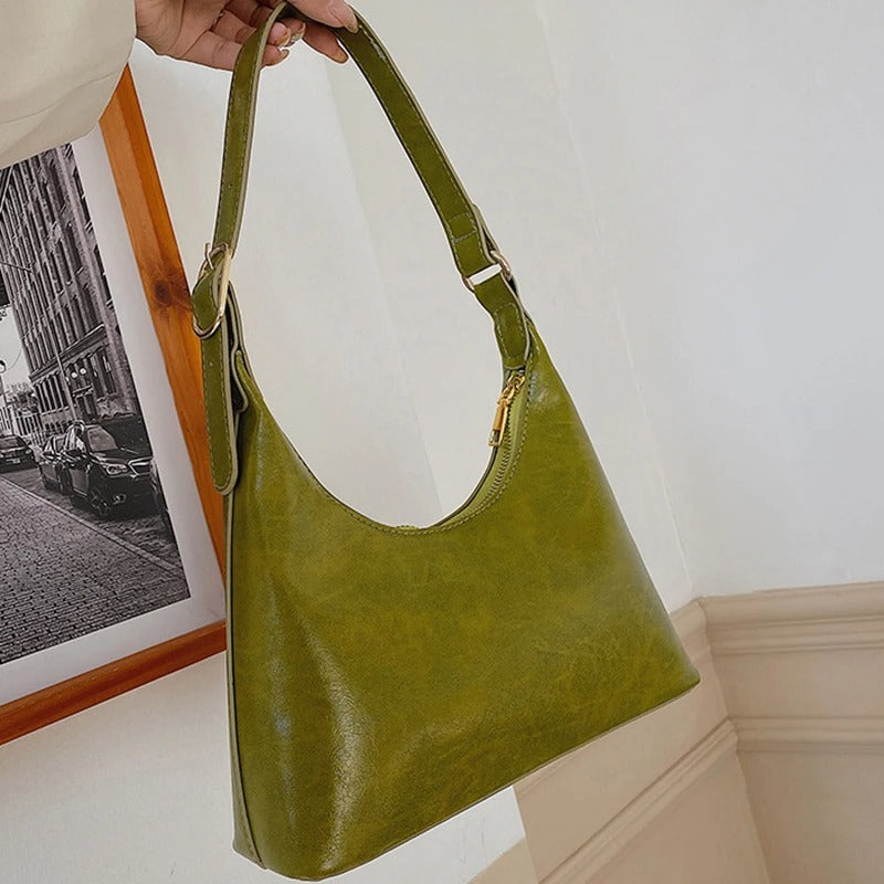Vintage Glossy PU Leather Handbag