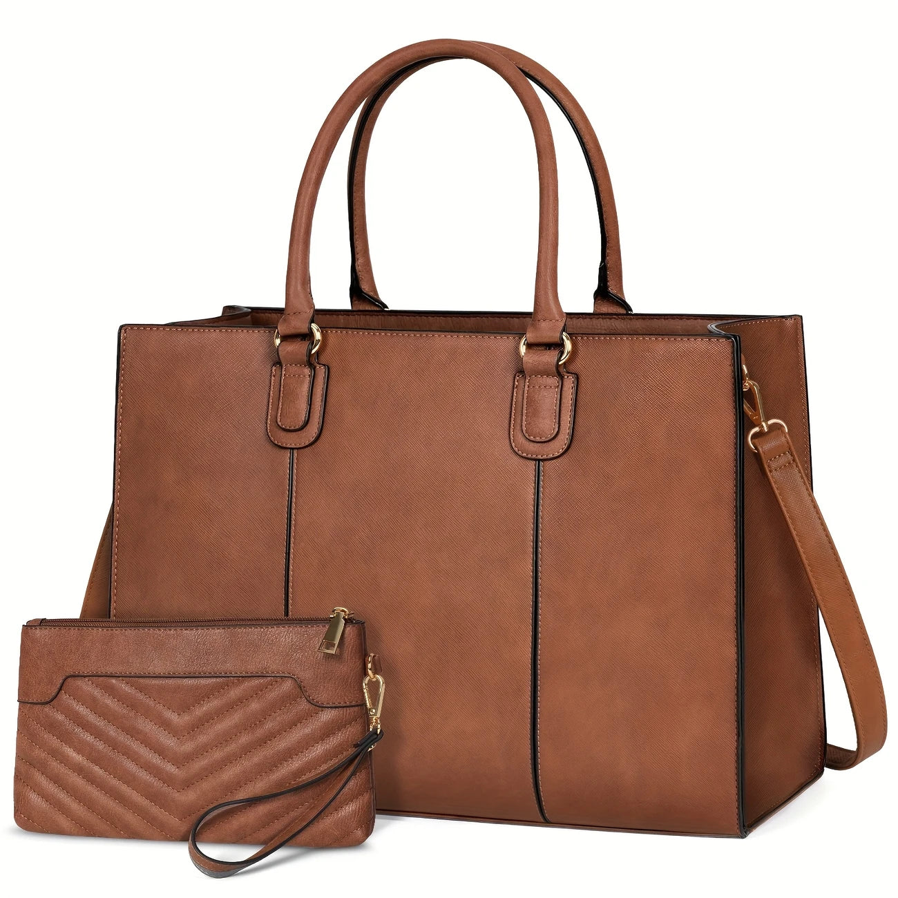 Women 15.6 Inch Work Tote Bags Computer Bag With Clutch Purse Professional Office Briefcase Handbag For Business