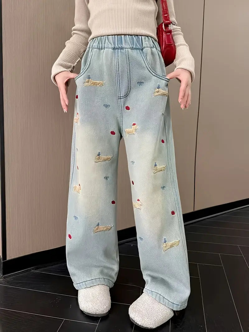 Casual Polyster Girls' Jeans