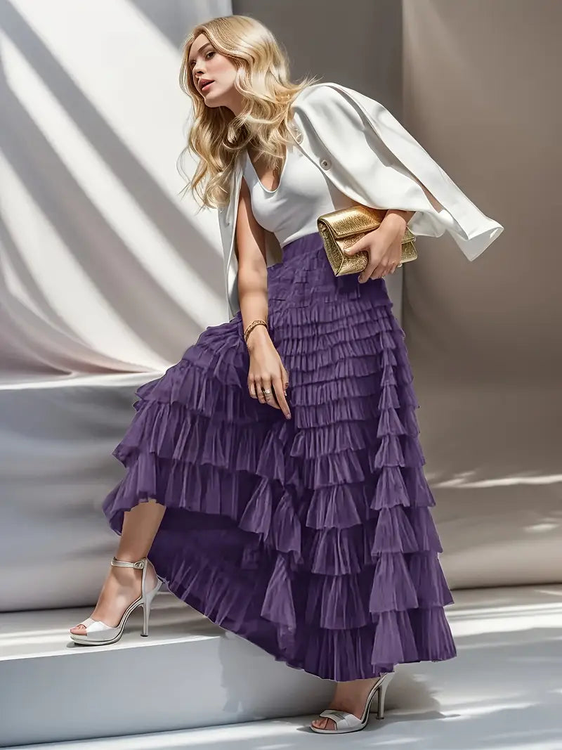 Multilayer Ruffles Tulle Skirt