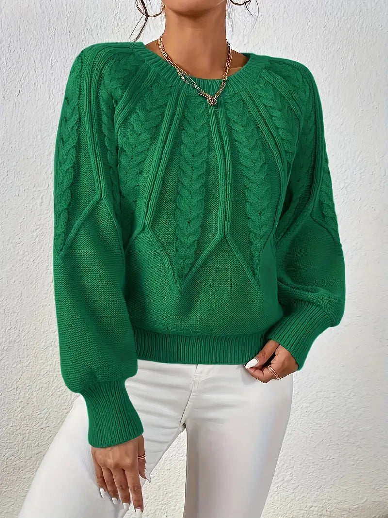 Women'S Elegant Polyester Knit Sweater