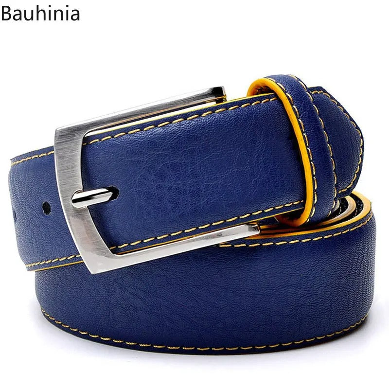 Bauhinia 100cm Luxury Leather Pin Buckle Belt