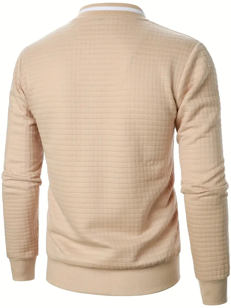 Men's Casual Stand Collar Zip-Up Jacket