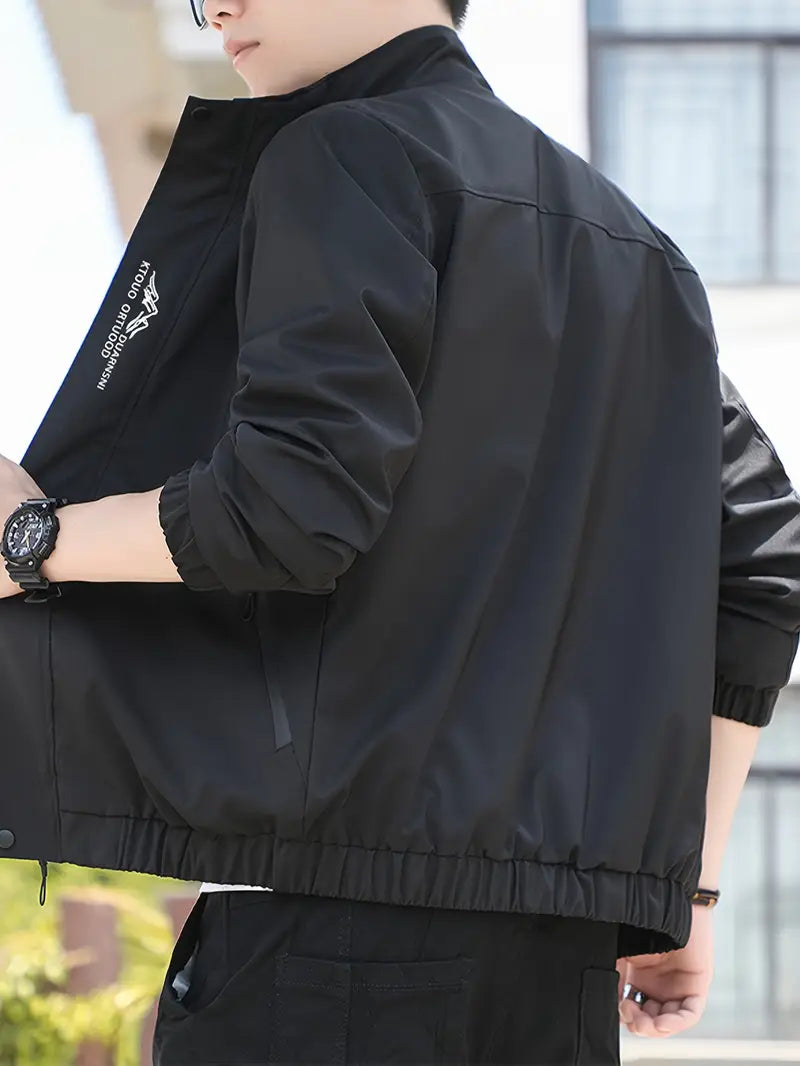Men's Stand Collar Zipper Jacket