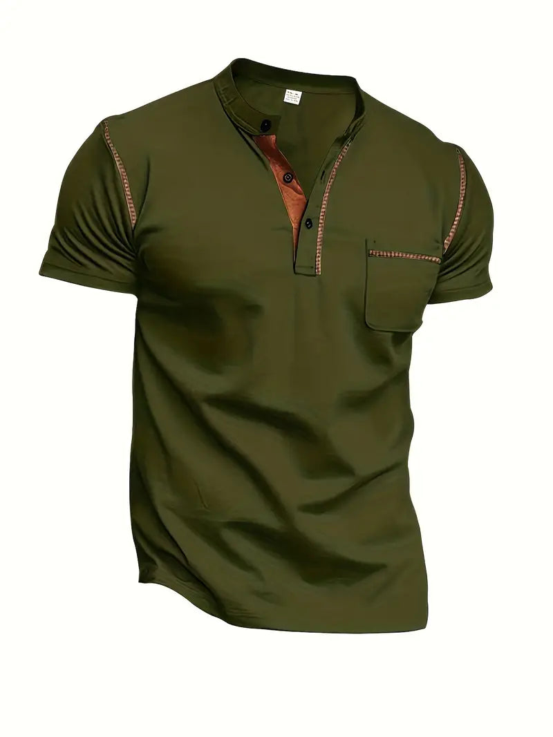 Men's Short Sleeve Henley Tee