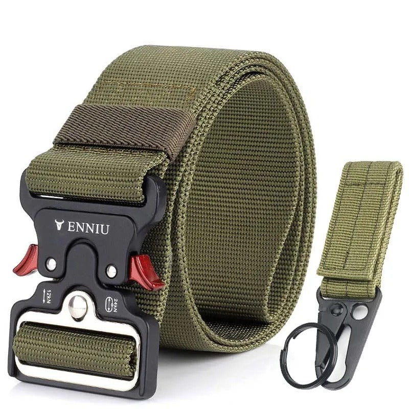 Men's Tactical Nylon Belt with Alloy Quick-Release Buckle – 125cm