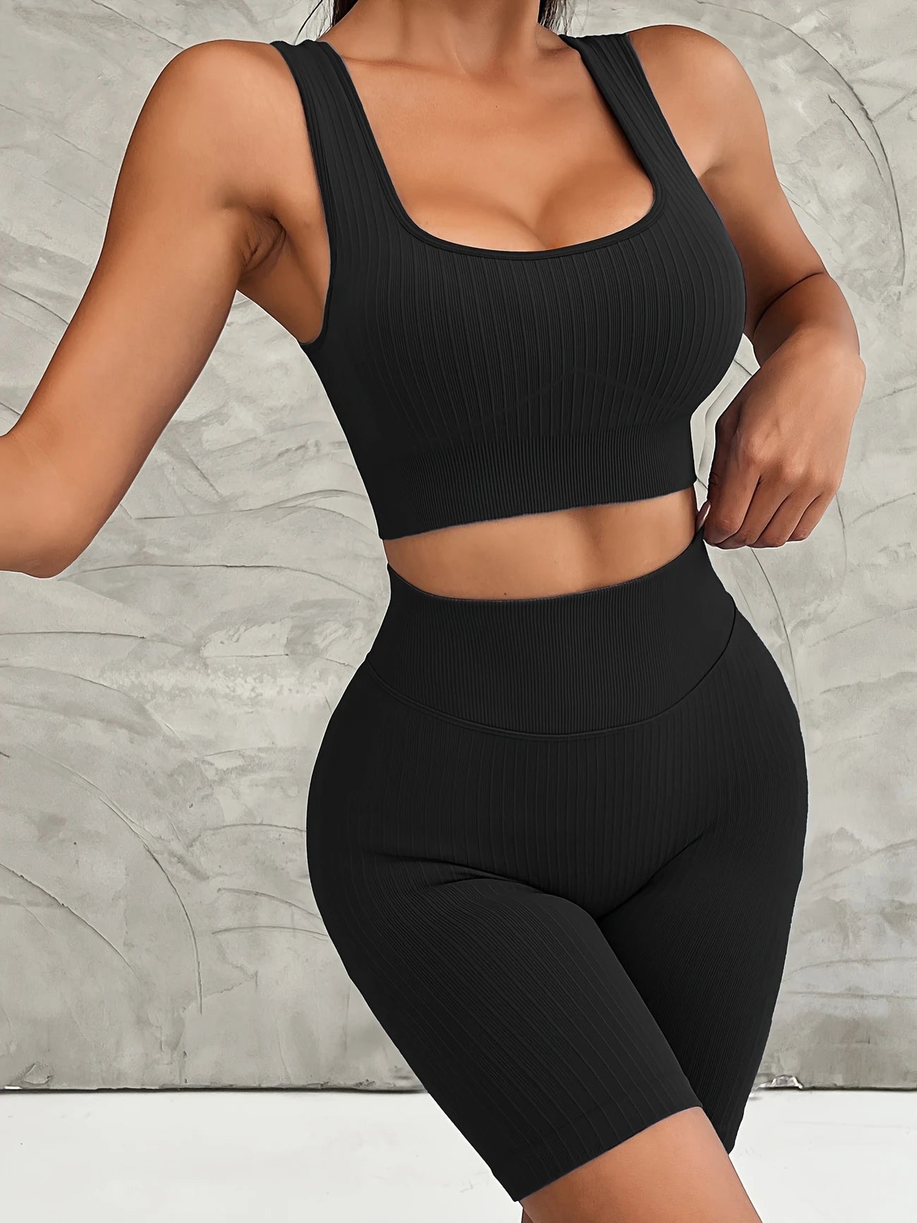 High Waisted with Padded Sports Bra Activewear Set