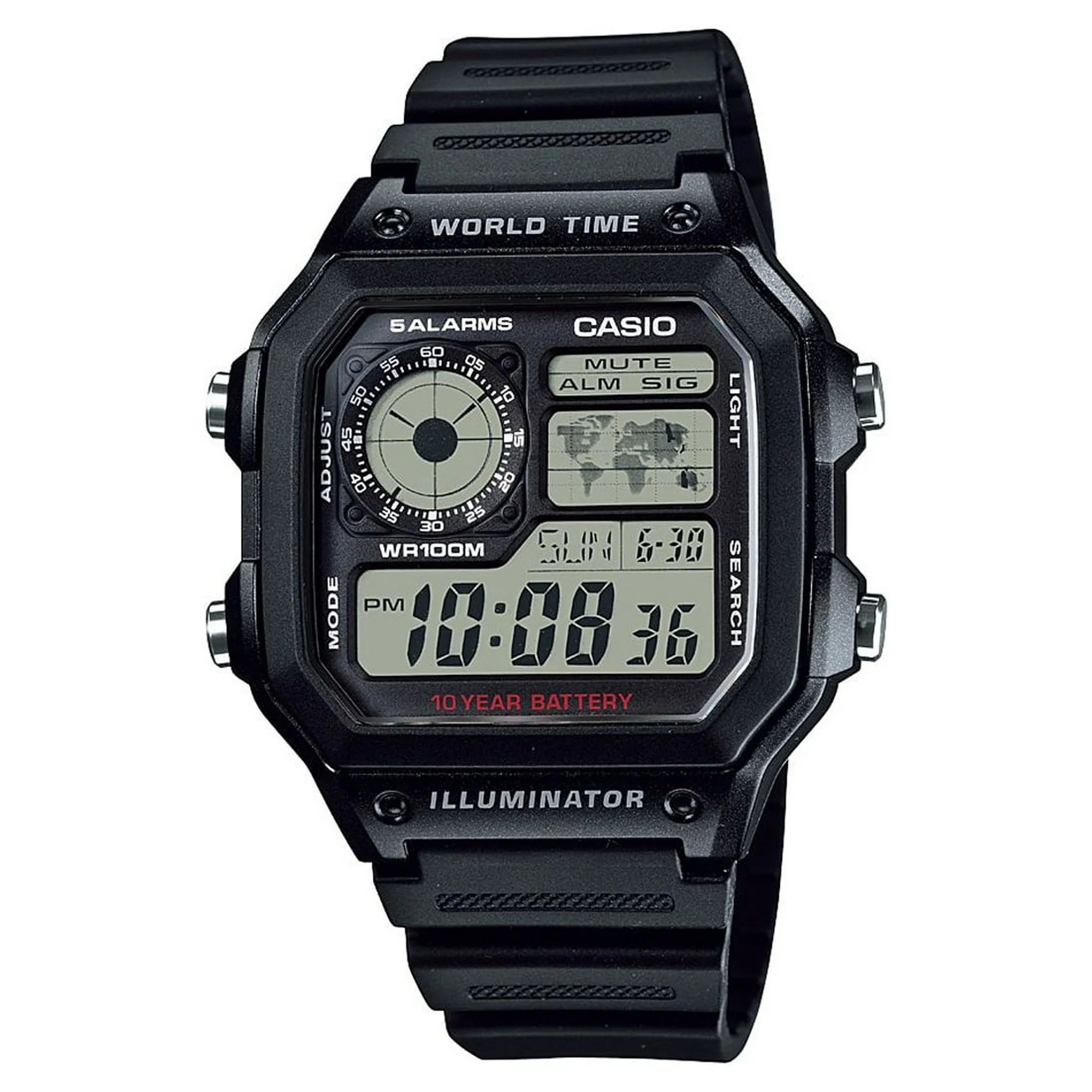 Casio Adult Men's Digital Resin Square Plastic Watch