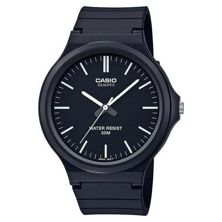 Casio Men's Classic Analog Watch, Black/White Accents