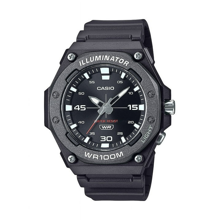 Casio Mens Analog 3-Hands Heavy Duty Wristwatch, Black