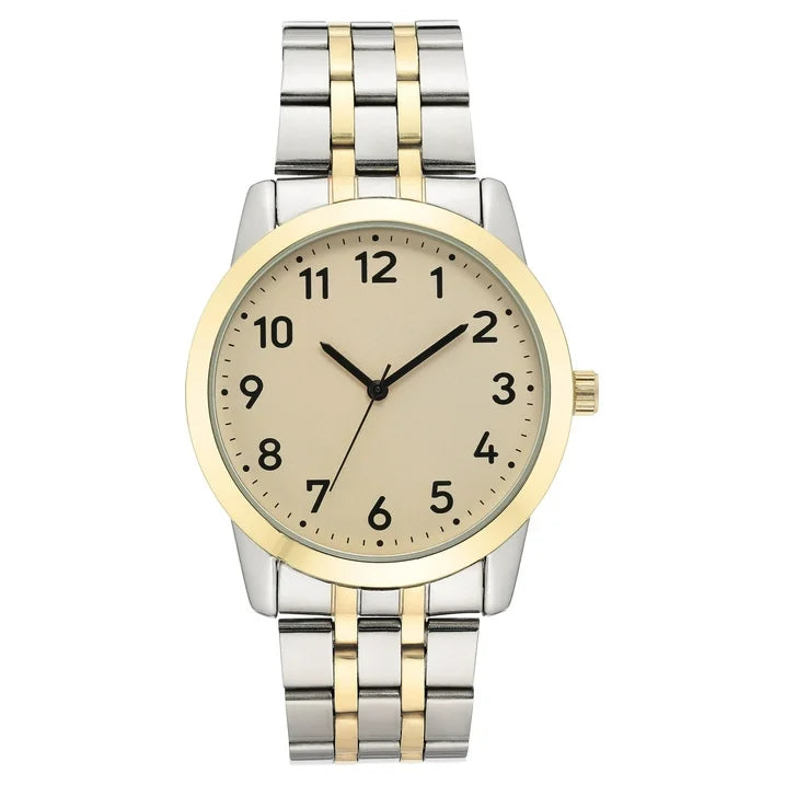 George Men's Casual Watch with Champagne Dial and Two Tone Metal Bracelet