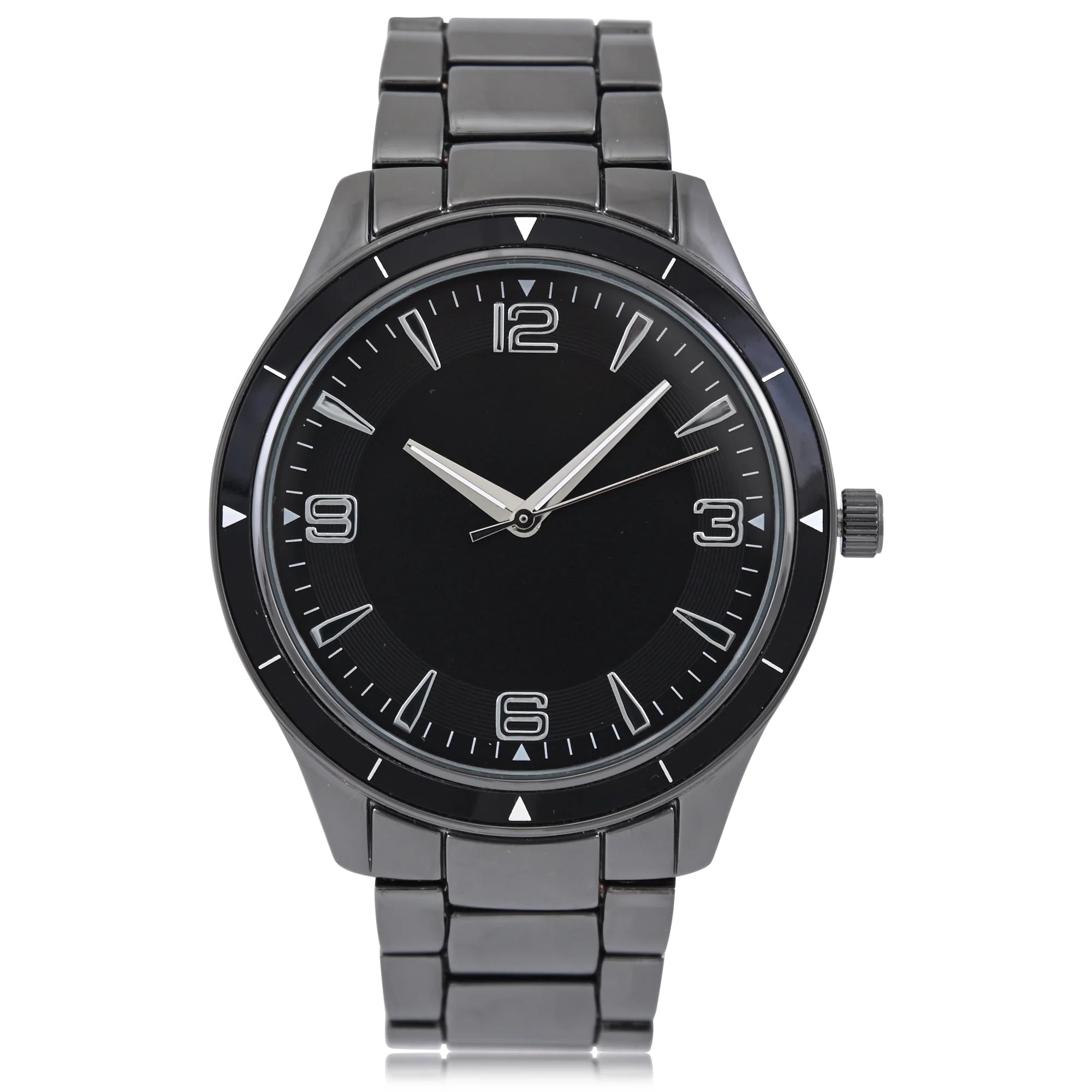 George Mens' Gunemtal Case with Matching Bracelet Wristwatch