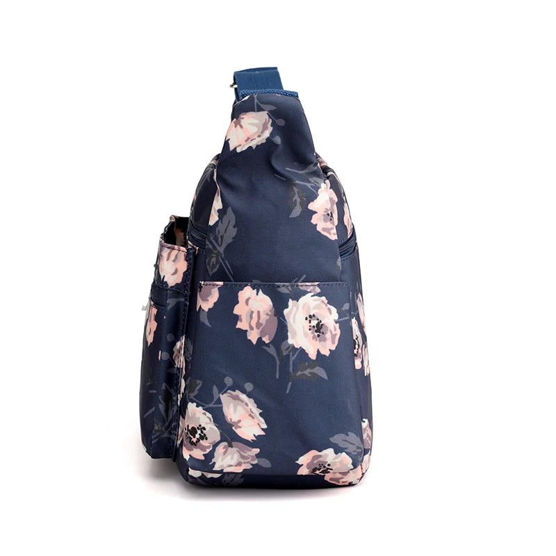 Floral Pattern Nylon Shoulder Bag for Women