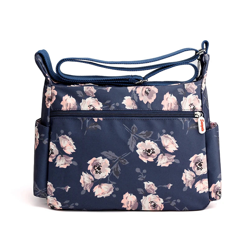Floral Pattern Nylon Shoulder Bag for Women