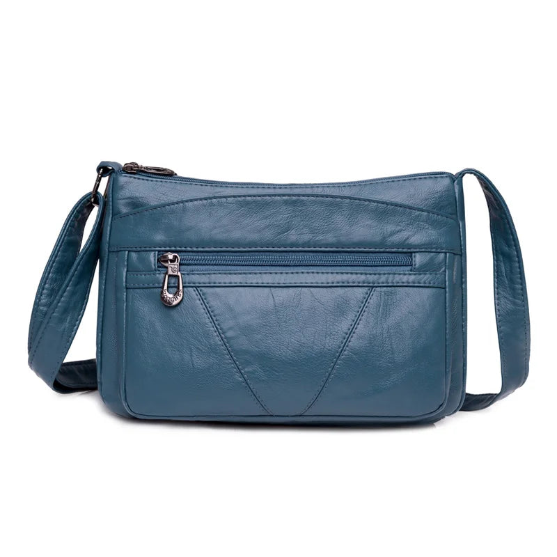 High-Capacity PU Leather Messenger Bag for Women
