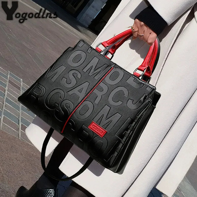PU Leather Luxury Crossbody Tote Bag