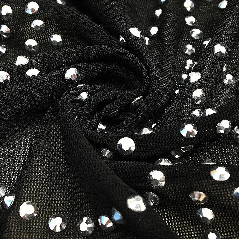 Sparkly Crystal Rhinestone Bodycon Maxi Dress