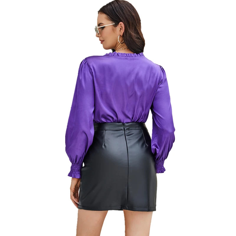 Women's PU Leather Slim Fit Skirt