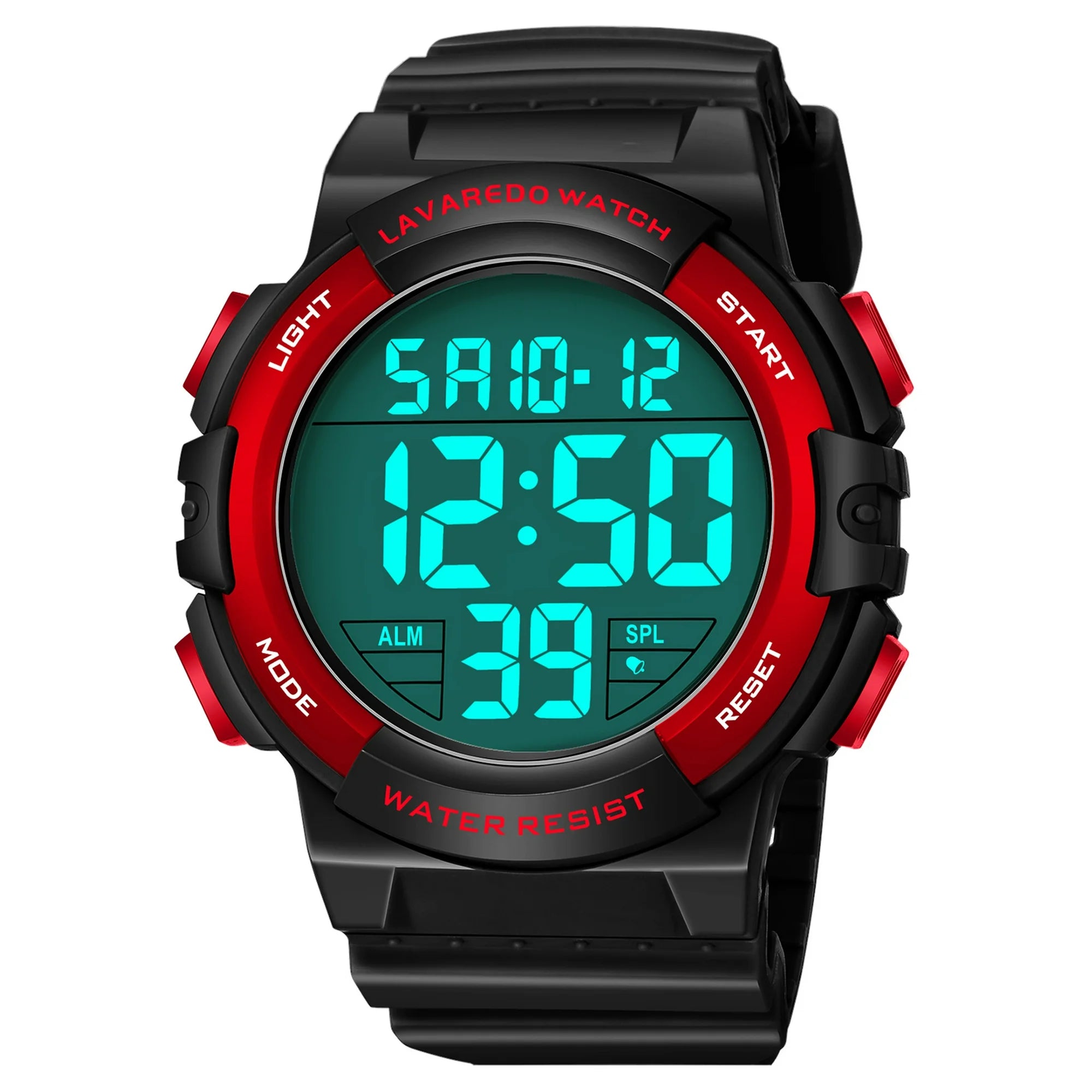Men's Digital Sports Watch With Stopwatch/Alarm/Dual Time/ LED Backlight Outdoor Sports Waterproof Watch PU Strap Gifts for Man