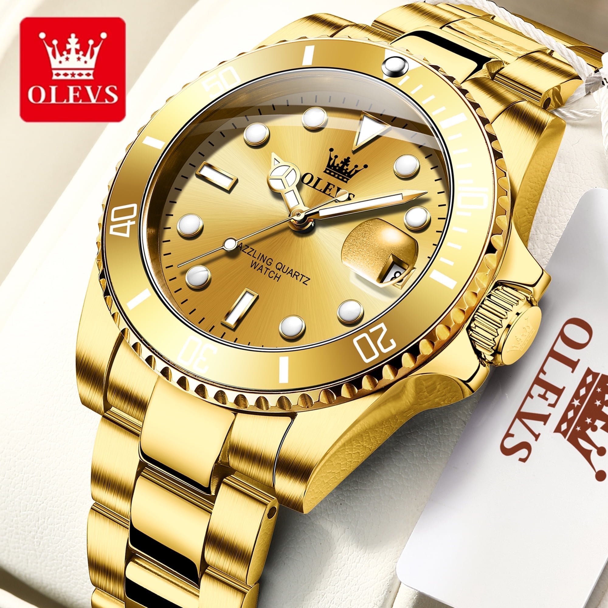 OLEVS Mens Watch Waterproof Luminous Date Watches