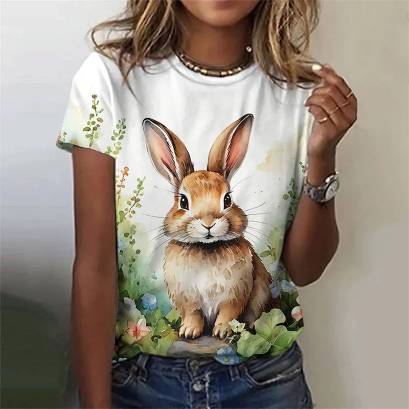 Cute Rabbit 3D Print T-Shirt