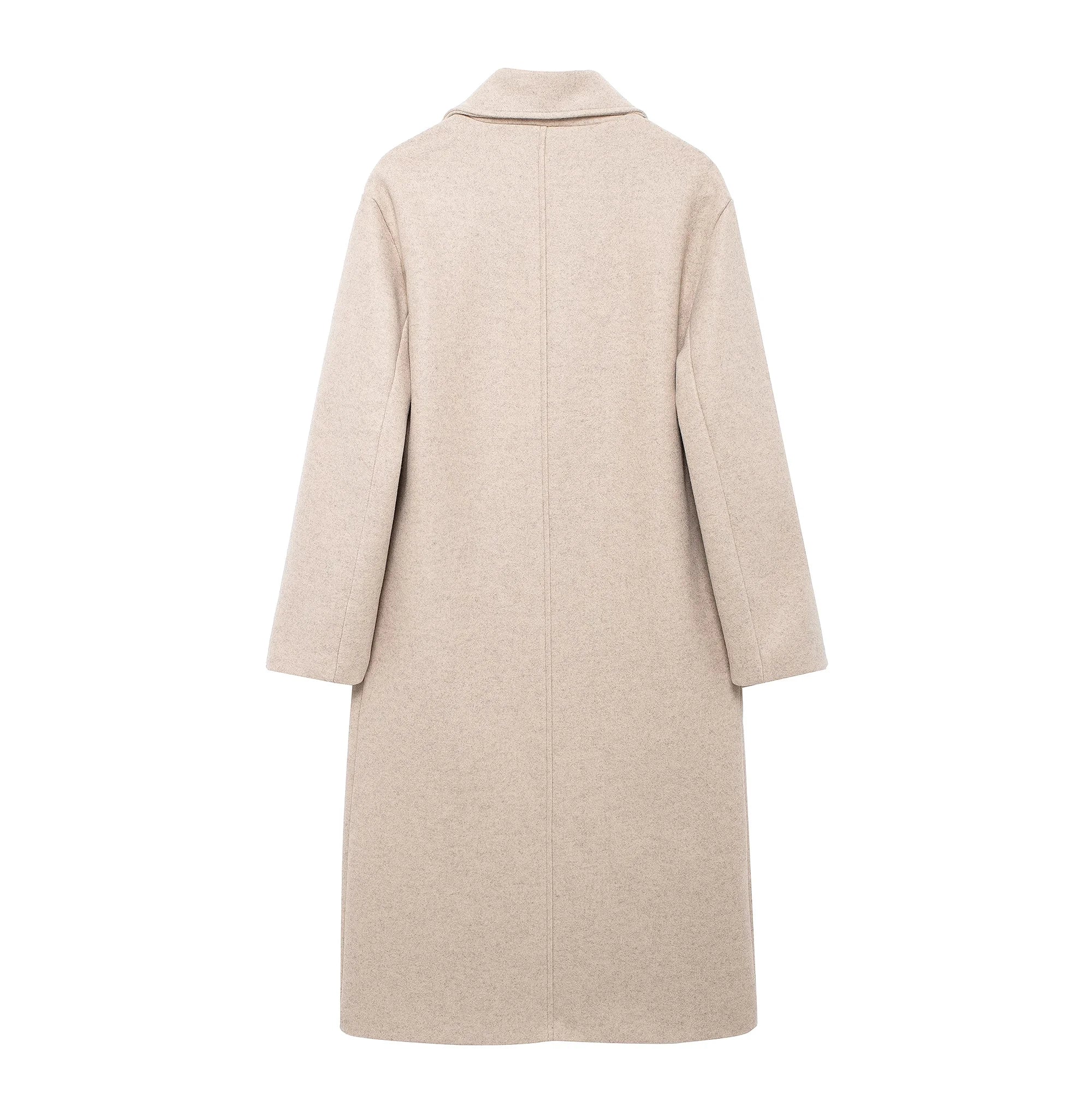Winter Coat For Women 2024 Solid Lapel Double Breasted Long