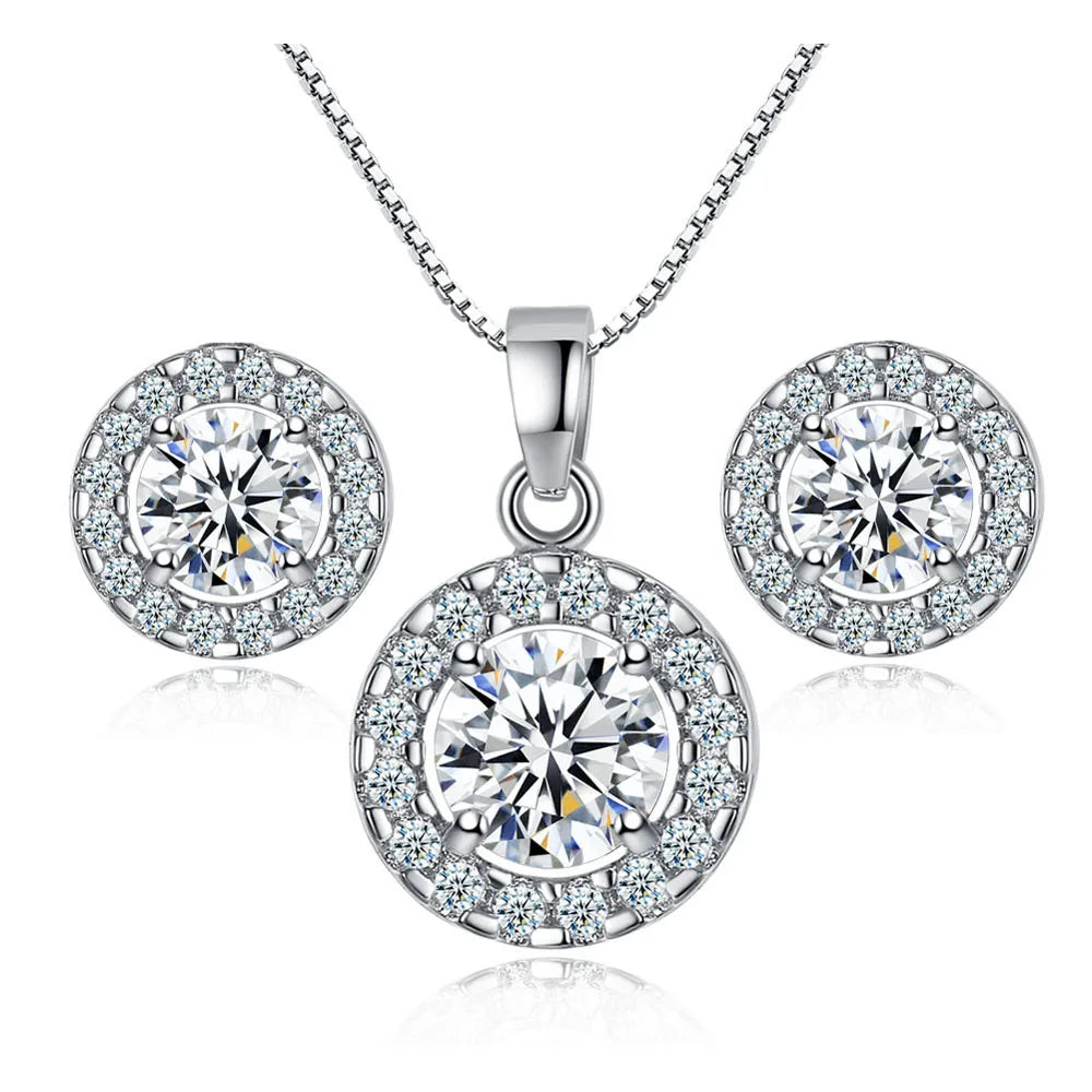 15-Design 925 Sterling Silver Bridal Jewelry Set