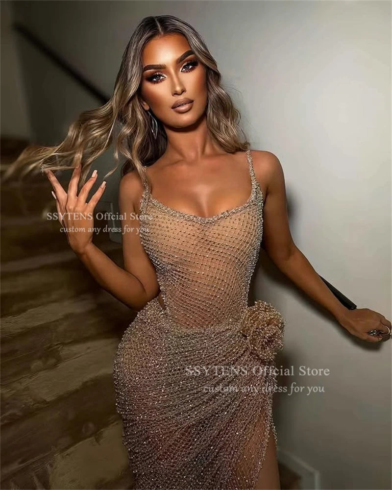 Mermaid Prom Dresses Shiny Sexy Wear Customized Vestidos Luxury Cocktail Party Dress