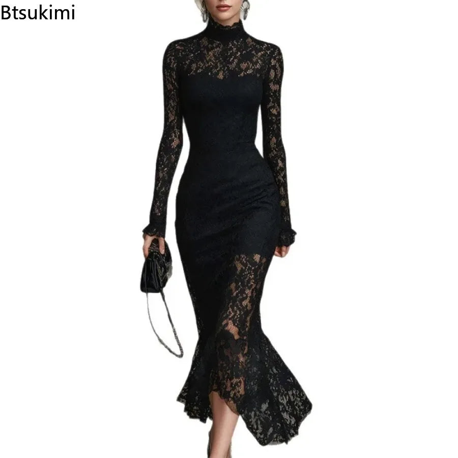 2026 Spring Women's Luxury Elegant Long Sleeve Evening Dresses