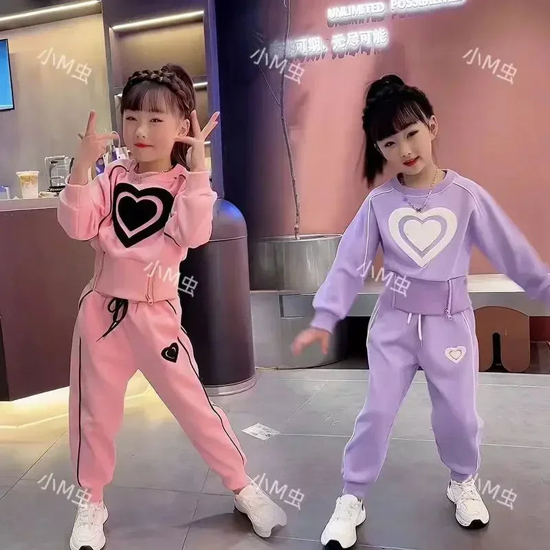 Girls' Sweatshirt & Pants Set, Spring/Autumn