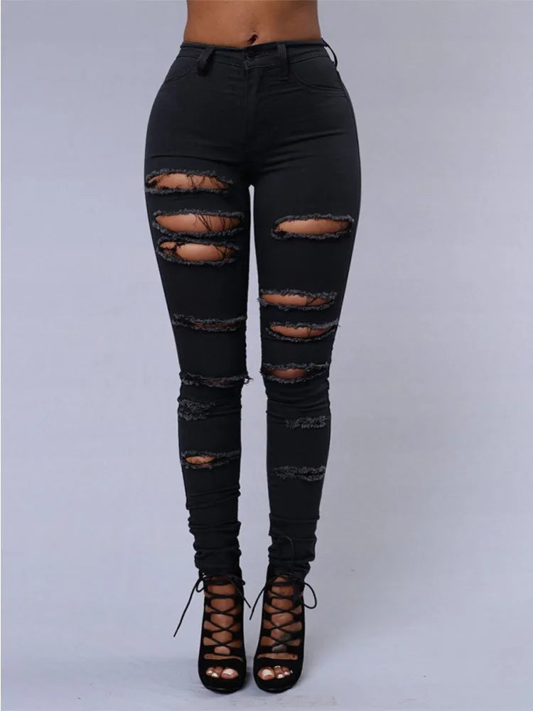 Fashionable Solid Color Slim Fit Jeans