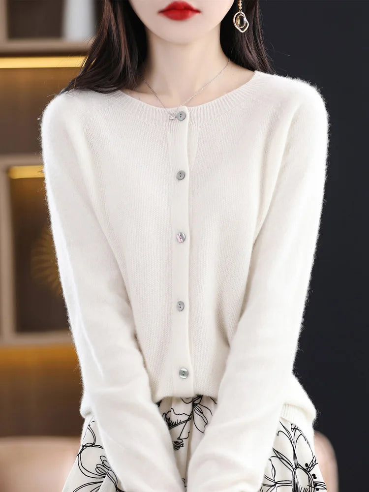 Addonee Women's 100% Merino Wool Cardigan
