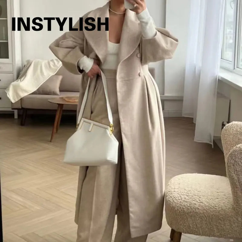Winter Coat for Women Elegant Lantern Sleeve