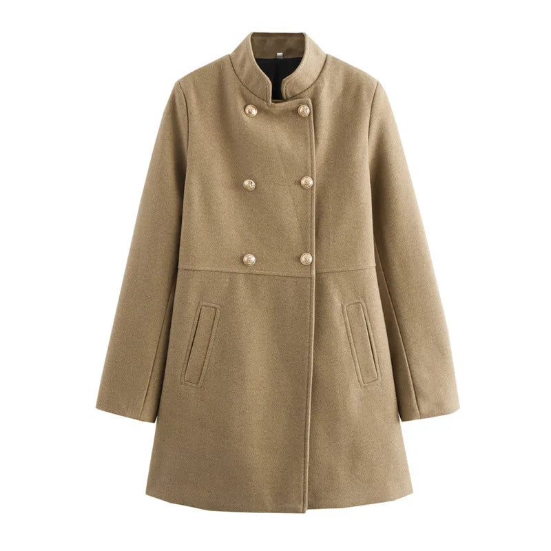 Winter Coat For Women 2024 Solid Lapel Double Breasted