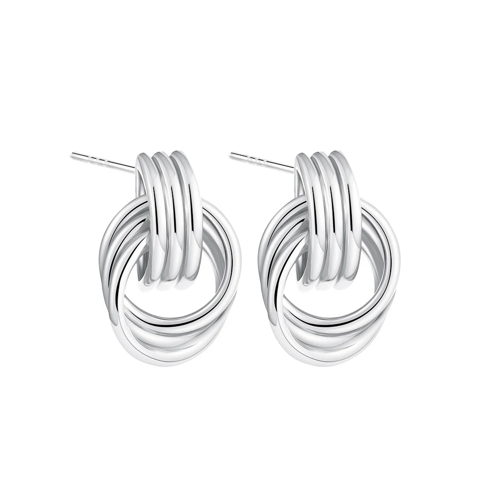 Vintage Three-Layer Mini Knot Stud Earrings
