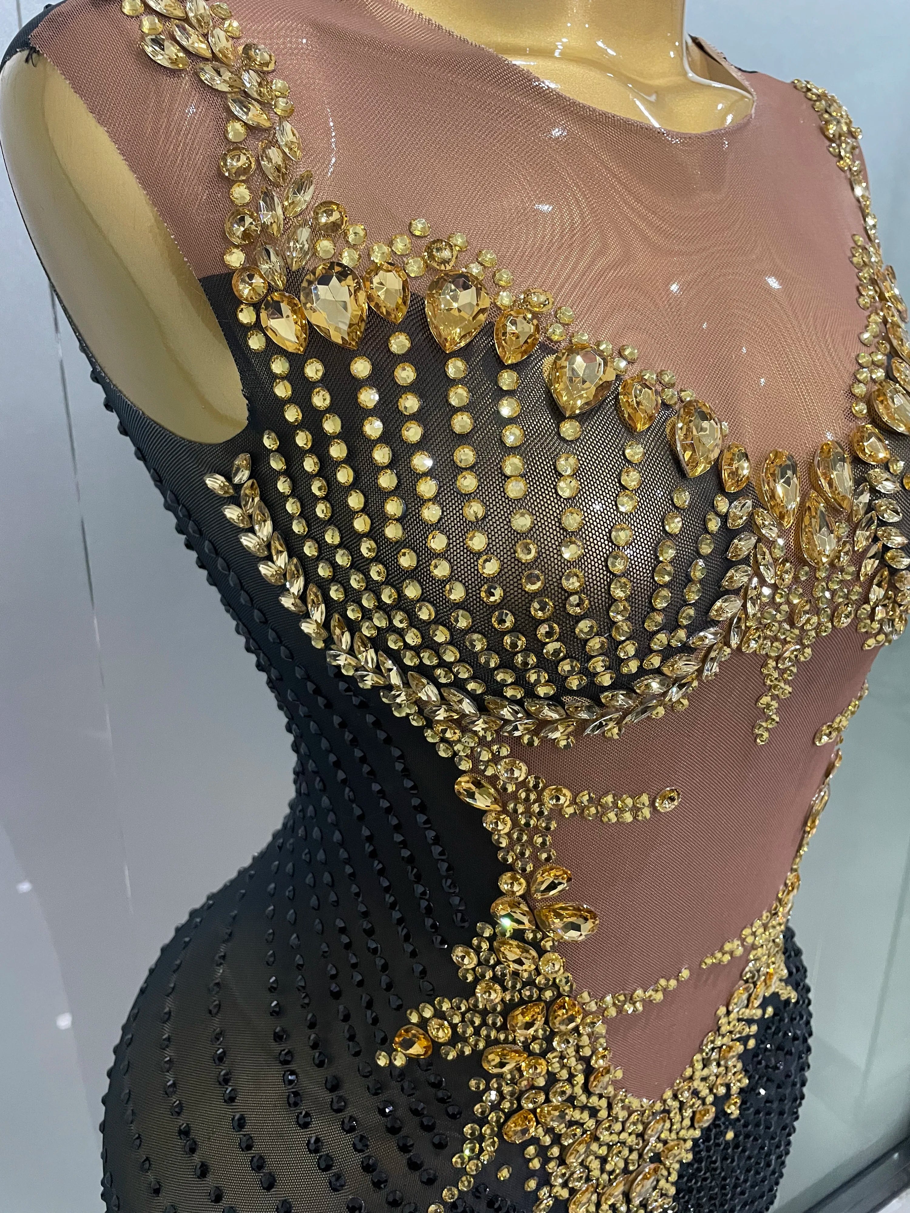 Sexy Sparkly Rhinestones Sleeveless