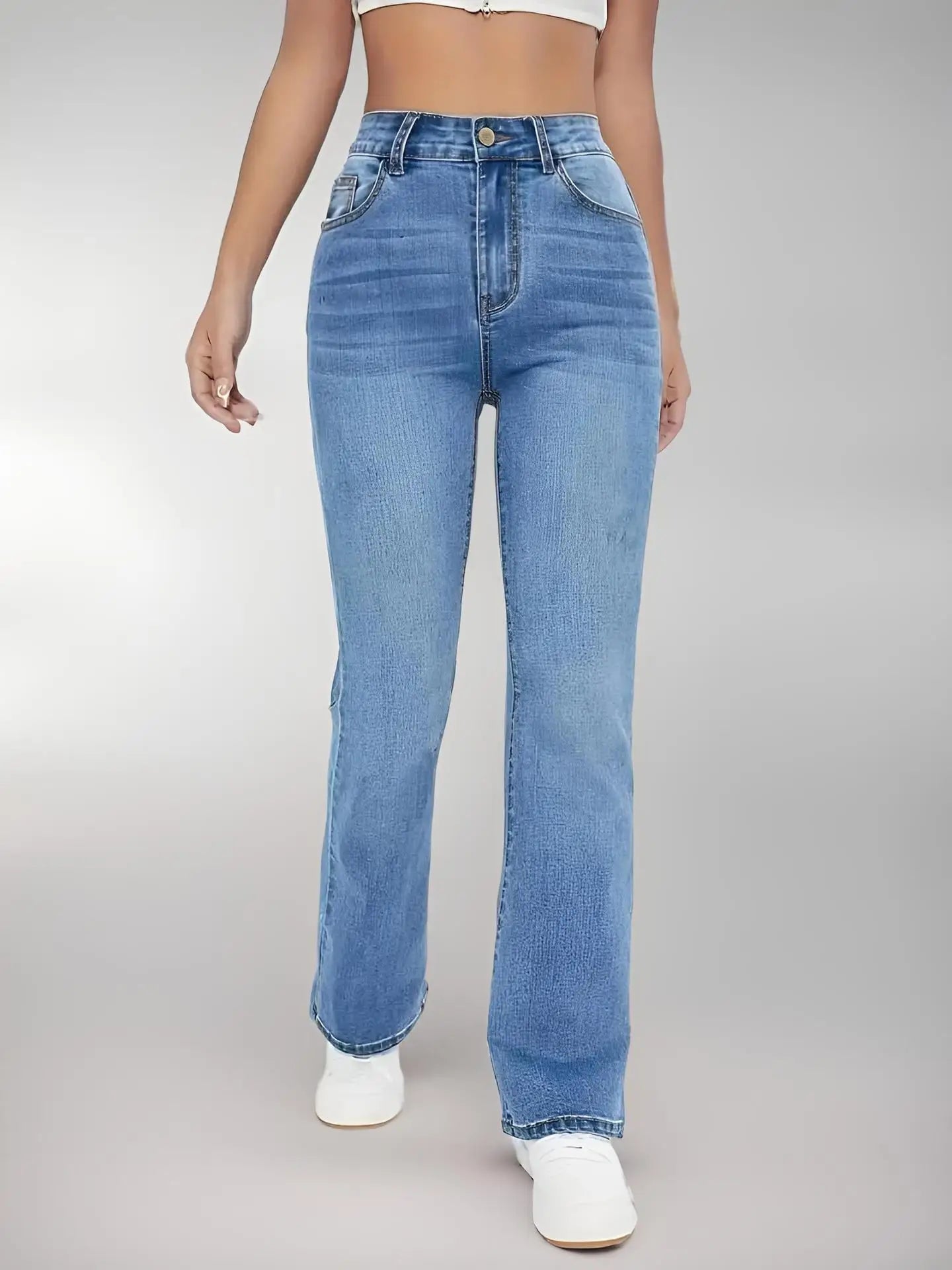 Slimming High-Waist Denim Jeans