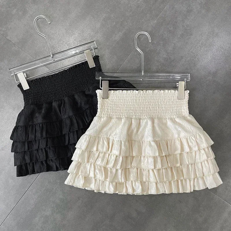 Women’s High-Waist Ruffled A-Line Mini Skirt