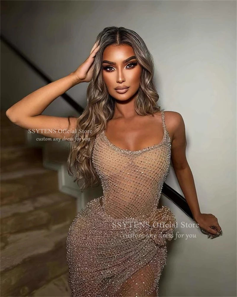 Mermaid Prom Dresses Shiny Sexy Wear Customized Vestidos Luxury Cocktail Party Dress