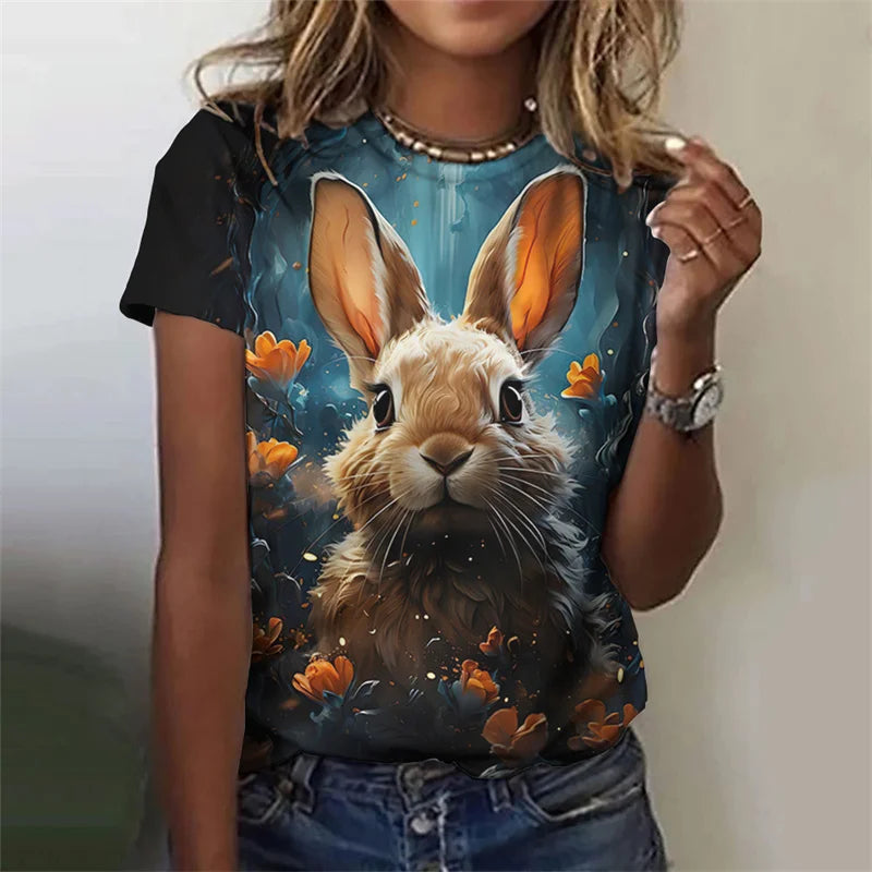 Cute Rabbit 3D Print T-Shirt