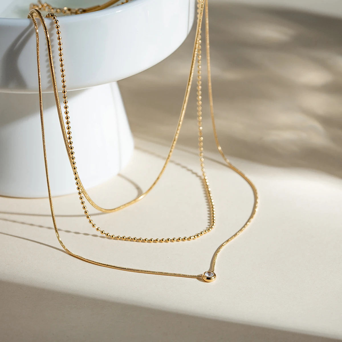 18K PVD Minimalist Y-Shaped Necklace