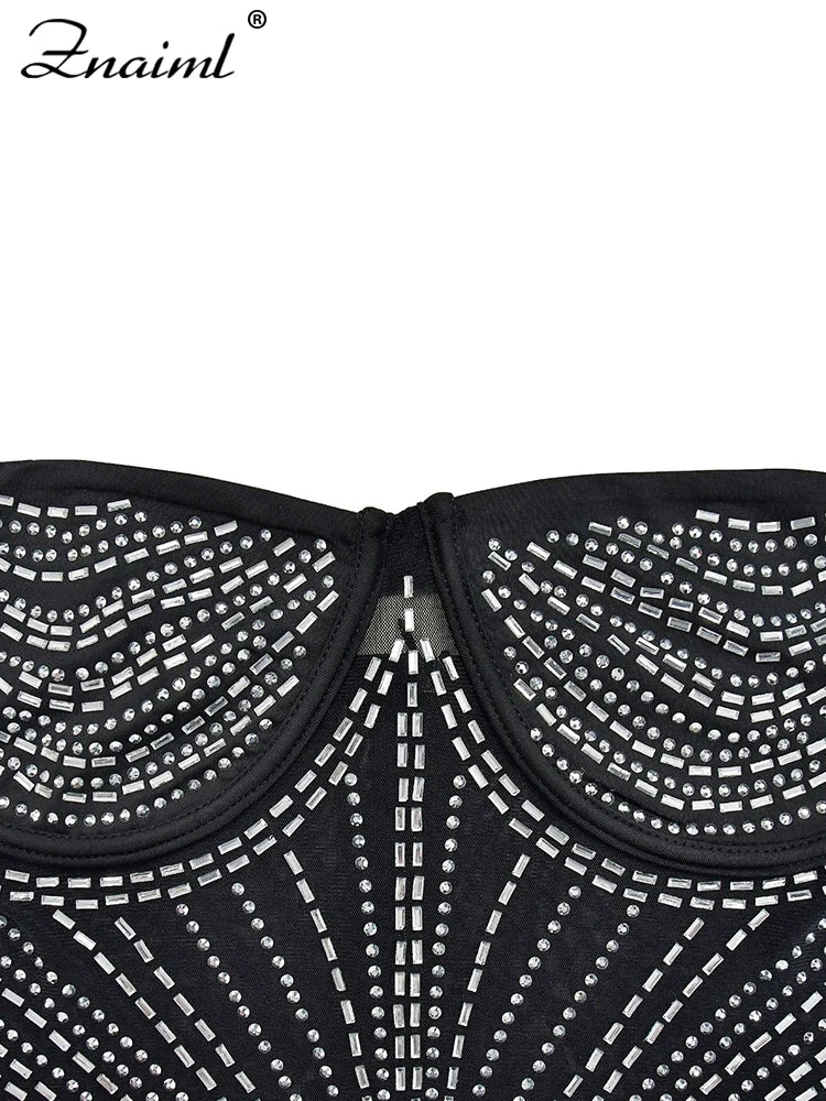 Znaiml Sexy Mesh See Through Night Party Club Birthday Dress