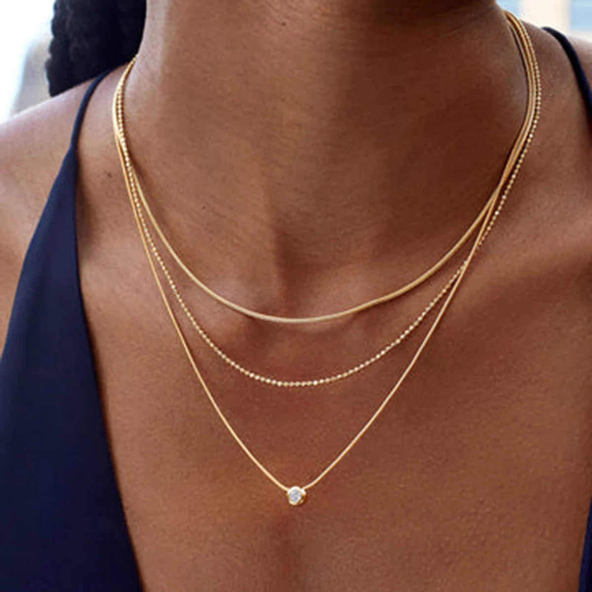 18K PVD Minimalist Y-Shaped Necklace