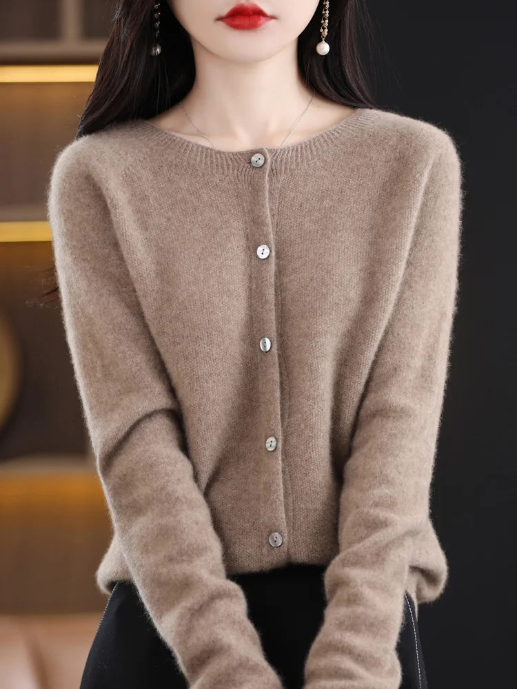 Addonee Women's 100% Merino Wool Cardigan
