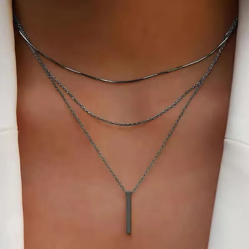Bohemian Multilayer Stick Pendant Necklace