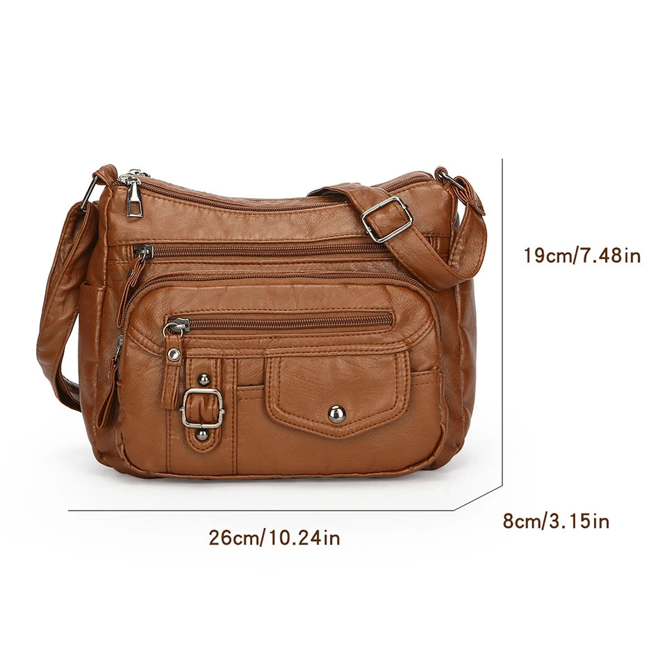 Retro Soft PU Leather Crossbody Bag
